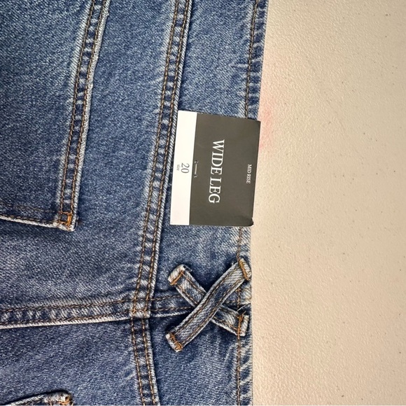 Future Collective | Women's Wide Leg Blue Jeans - Picture 4 of 5